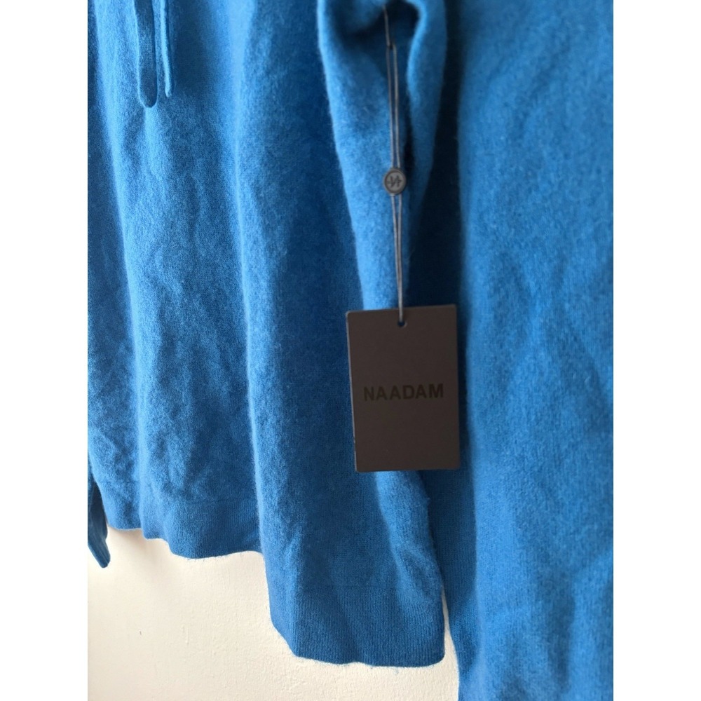 NADAAM $228 NWT 100% Cashmere Blue Hooded Sweater Men's Small - Picture 3 of 5